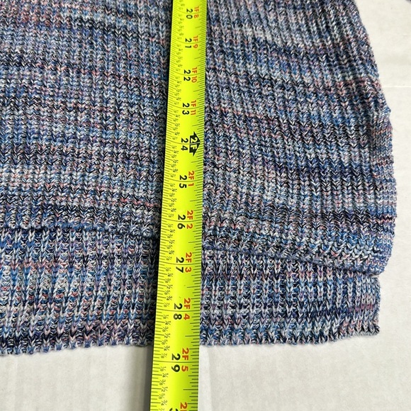 J Jill Women’s Size Small Blue Marled V Neck Cotton Pullover Knit Sweater - Picture 9 of 9